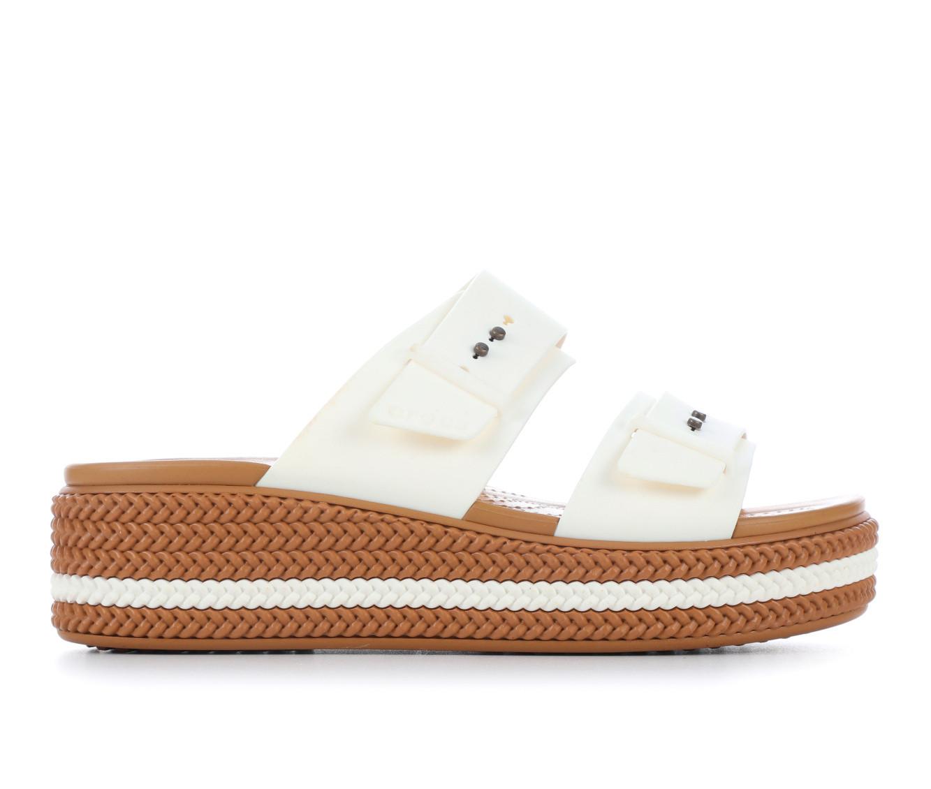 Women's Crocs Brooklyn Woven Buckle Wedge Sandals